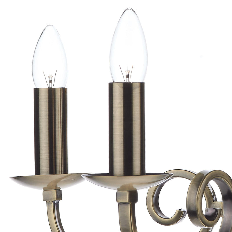 Dar Lighting Murray 5 Light Dual Mount Pendant Antique Brass • MUR0575