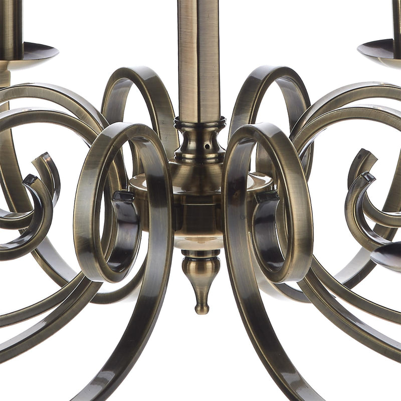 Dar Lighting Murray 8 Light Dual Mount Pendant Antique Brass • MUR0875
