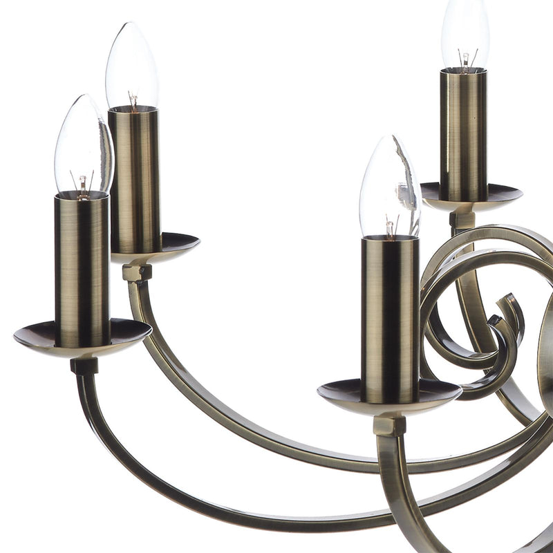 Dar Lighting Murray 8 Light Dual Mount Pendant Antique Brass • MUR0875