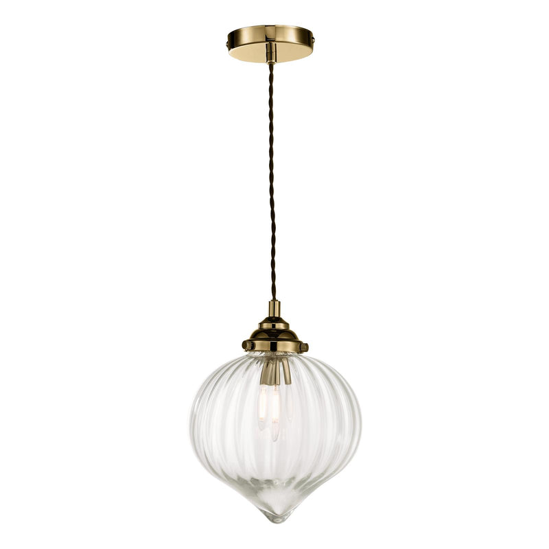 Dar Lighting Mya Pendant Antique Brass Glass • MYA0175