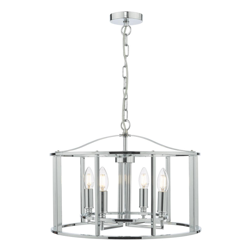 Dar Lighting Myka 4 Light Pendant Polished Chrome • MYK0450