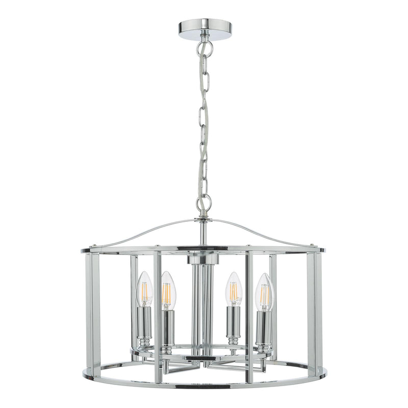 Dar Lighting Myka 4 Light Pendant Polished Chrome • MYK0450