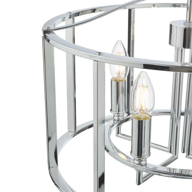 Dar Lighting Myka 4 Light Pendant Polished Chrome • MYK0450