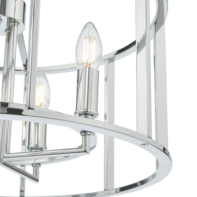 Dar Lighting Myka 4 Light Pendant Polished Chrome • MYK0450