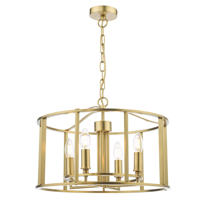 Dar Lighting Myka 4 Light Pendant Brushed Bronze • MYK0463