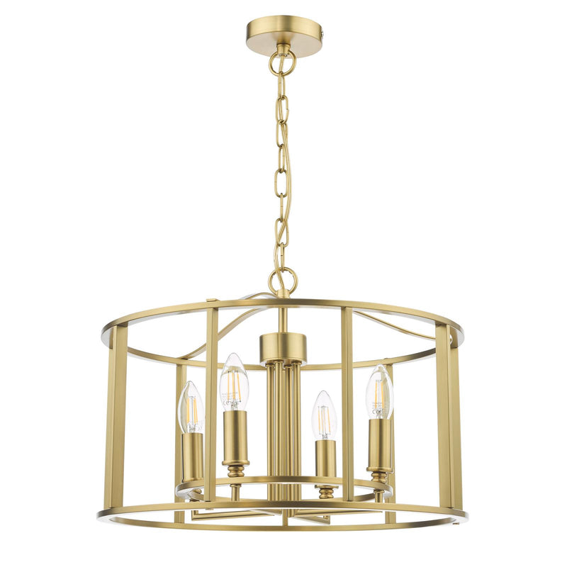 Dar Lighting Myka 4 Light Pendant Brushed Bronze • MYK0463