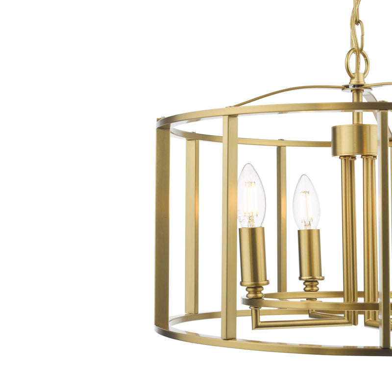 Dar Lighting Myka 4 Light Pendant Brushed Bronze • MYK0463
