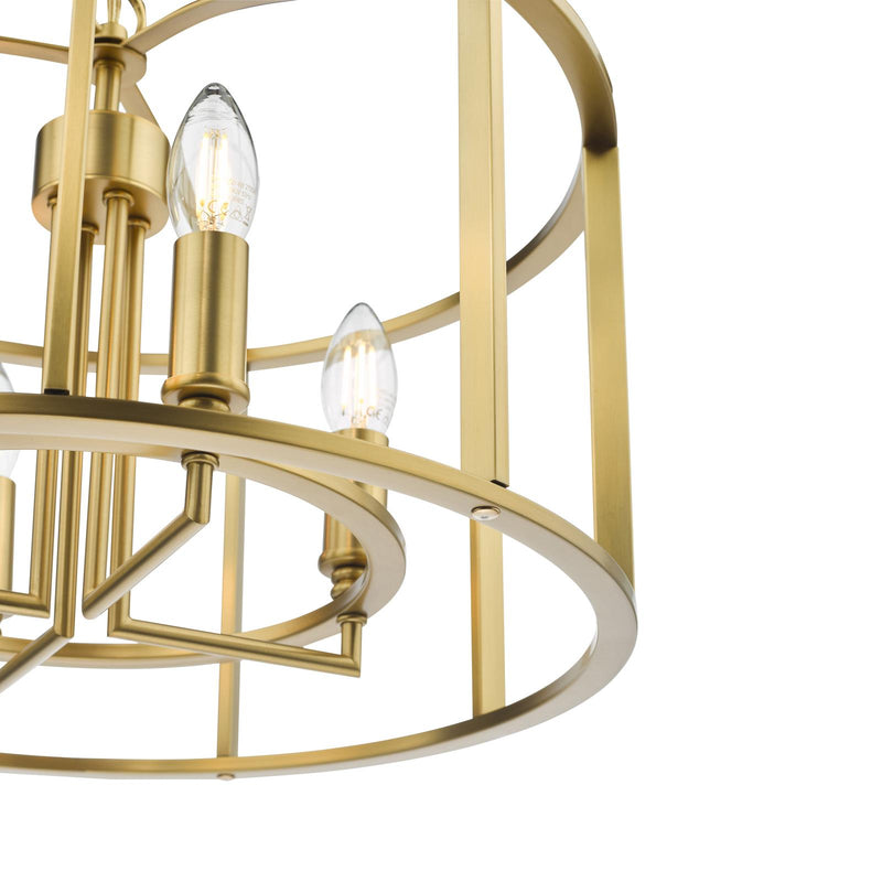 Dar Lighting Myka 4 Light Pendant Brushed Bronze • MYK0463