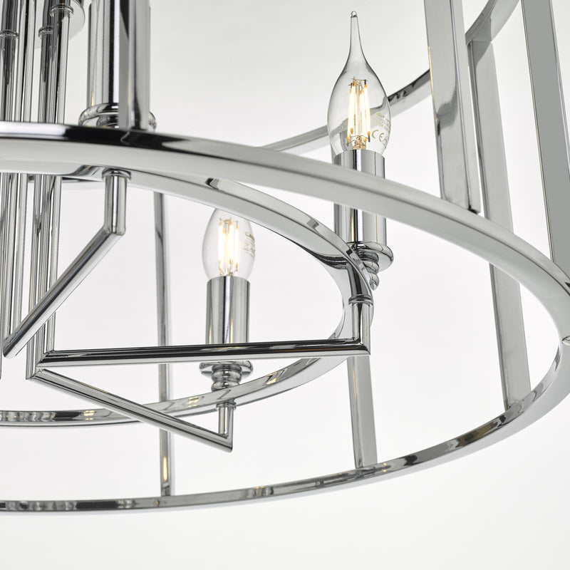 Dar Lighting Myka 6 Light Pendant Polished Chrome • MYK0650