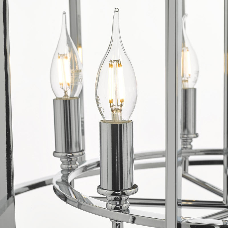 Dar Lighting Myka 6 Light Pendant Polished Chrome • MYK0650