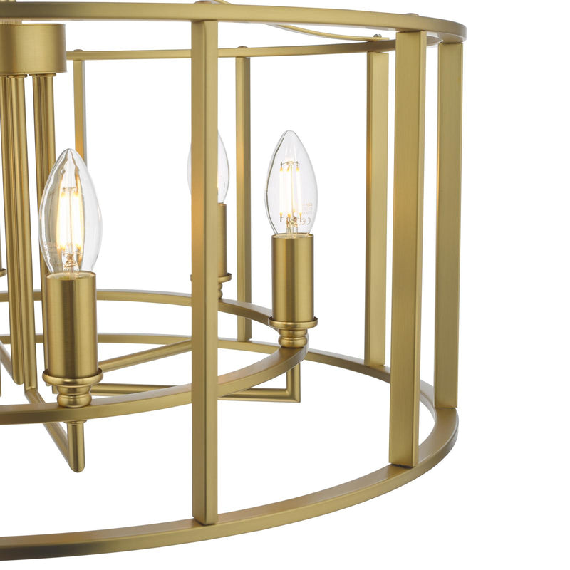 Dar Lighting Myka 6 Light Pendant Brushed Bronze • MYK0663