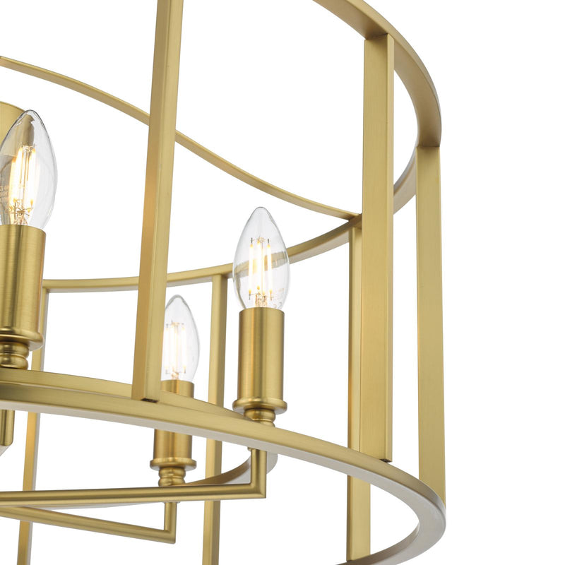 Dar Lighting Myka 6 Light Pendant Brushed Bronze • MYK0663