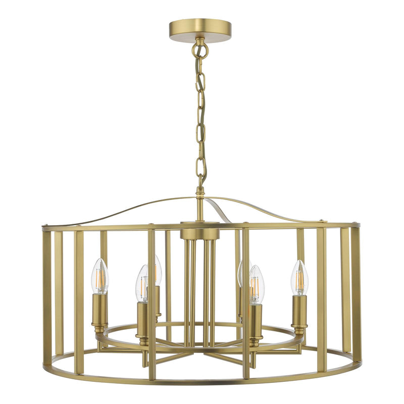 Dar Lighting Myka 6 Light Pendant Brushed Bronze • MYK0663