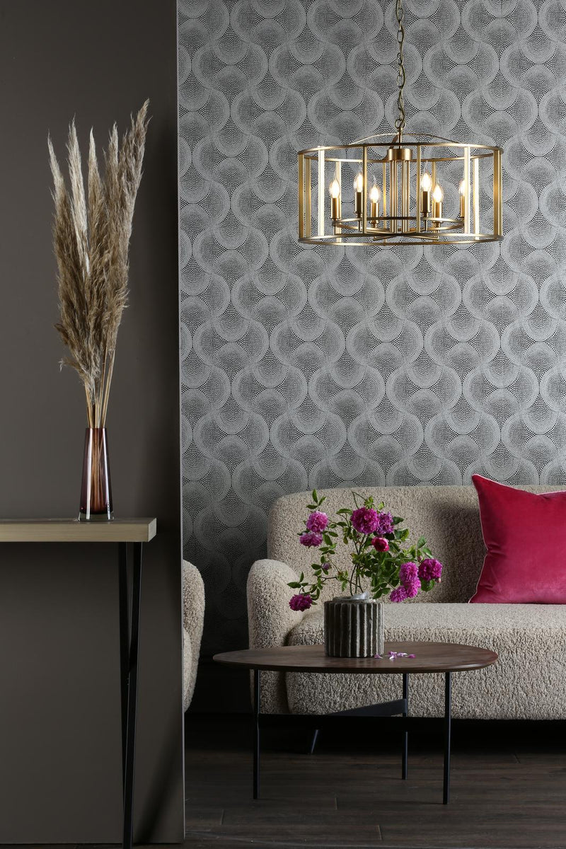 Dar Lighting Myka 6 Light Pendant Brushed Bronze • MYK0663