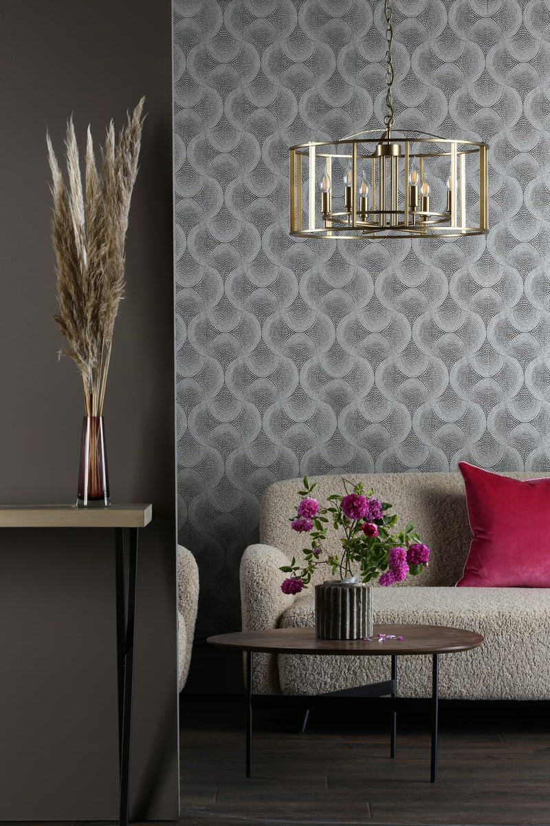 Dar Lighting Myka 6 Light Pendant Brushed Bronze • MYK0663