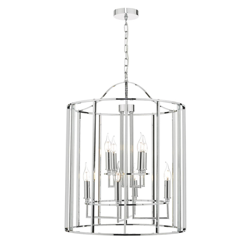 Dar Lighting Myka 8lt Lantern Polished Chrome • MYK0850