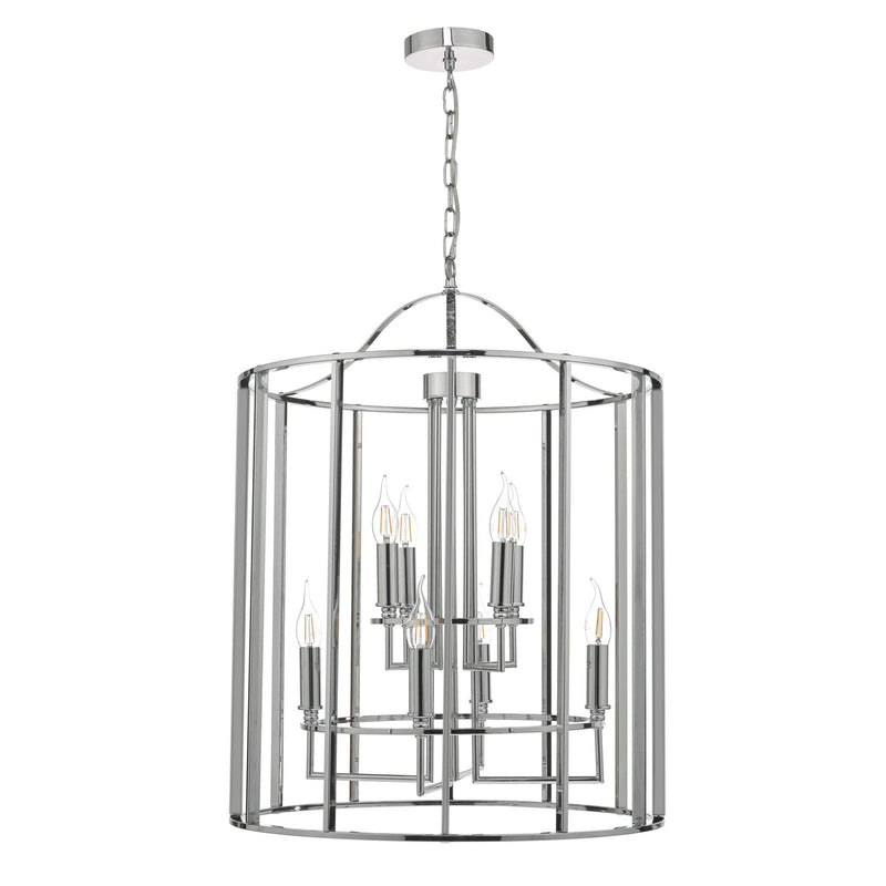 Dar Lighting Myka 8lt Lantern Polished Chrome • MYK0850