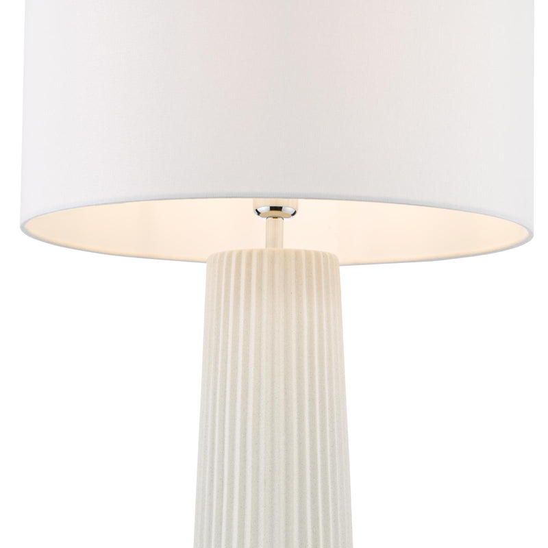 Dar Lighting Myla Ceramic Table Lamp White With Shade • MYL422-PYR162