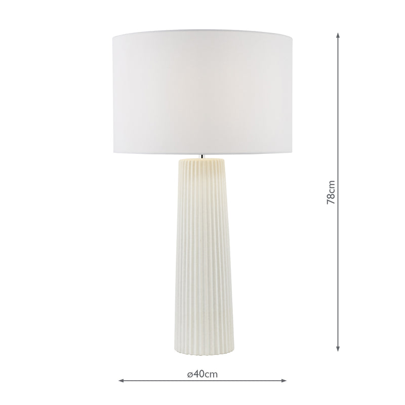 Dar Lighting Myla Ceramic Table Lamp White With Shade • MYL422-PYR162