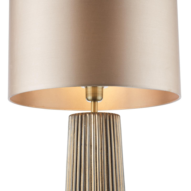 Dar Lighting Myla Ceramic Table Lamp Bronze With Shade • MYL4229-LYR1629