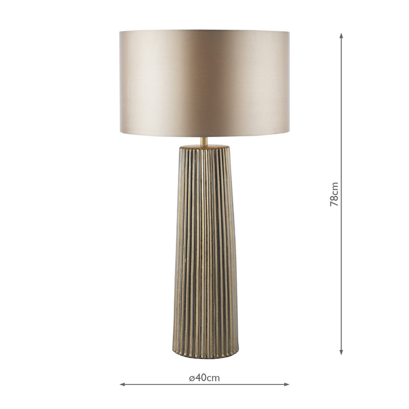 Dar Lighting Myla Ceramic Table Lamp Bronze With Shade • MYL4229-LYR1629