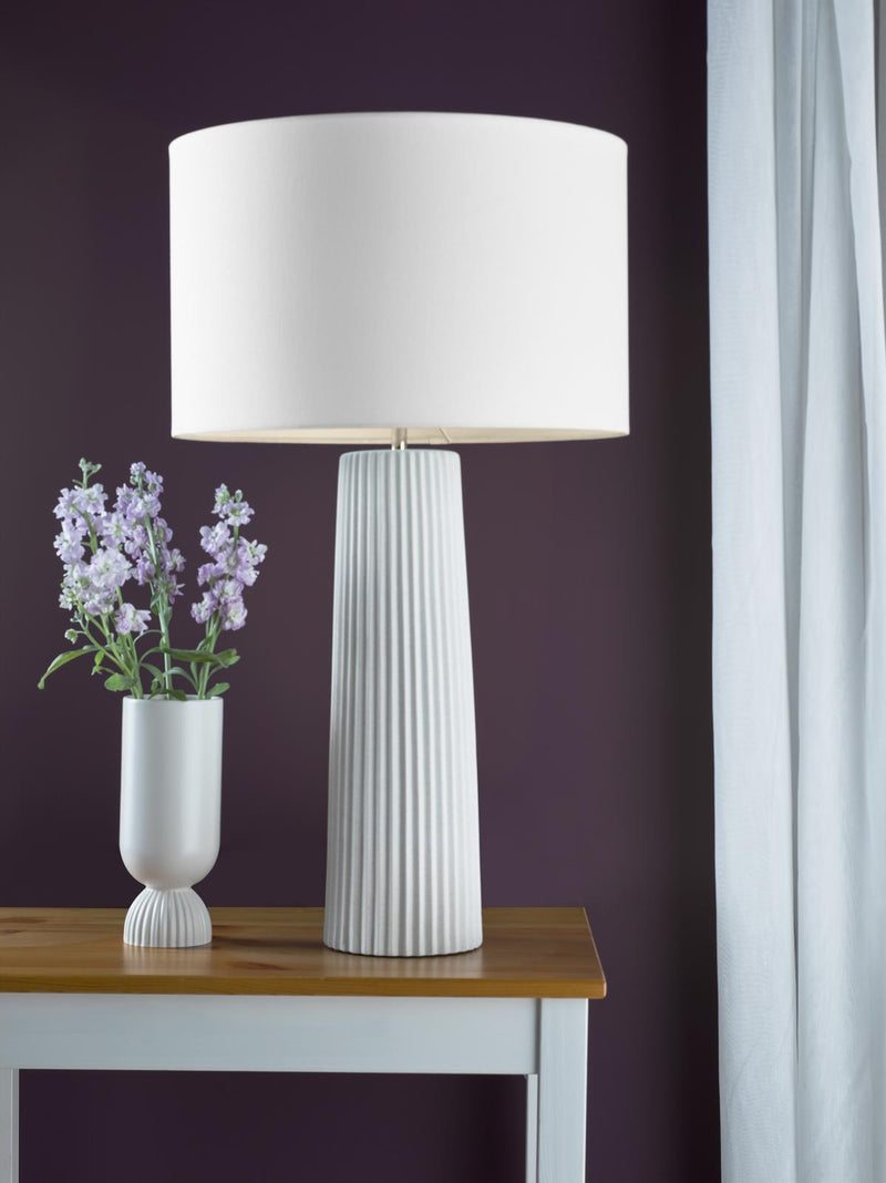 Dar Lighting Myla Ceramic Table Lamp White Base Only • MYL422