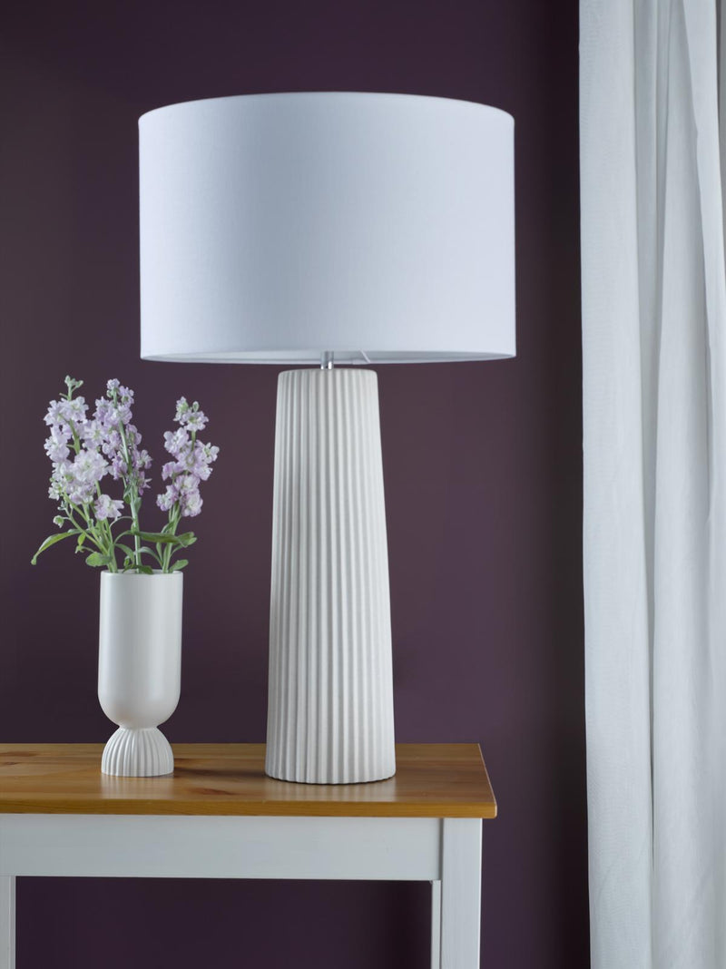 Dar Lighting Myla Ceramic Table Lamp White Base Only • MYL422