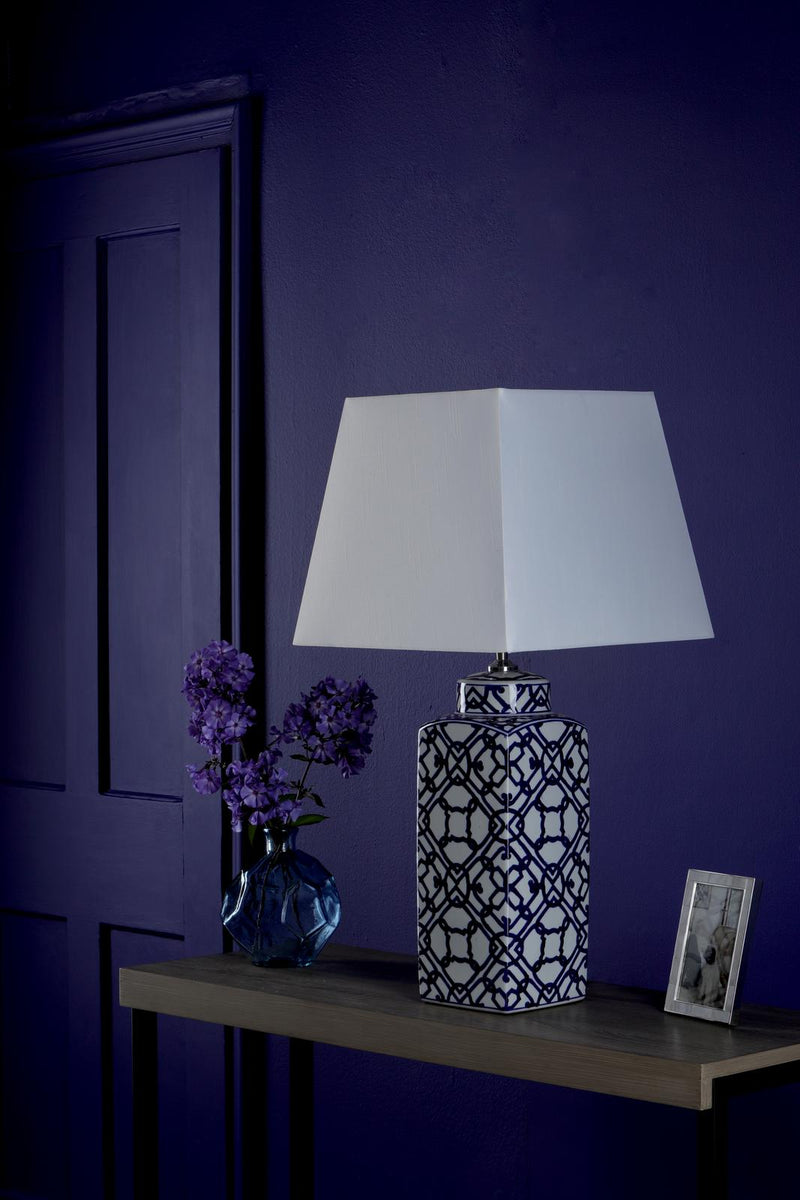 Dar Lighting Mystic Table Lamp Blue And White Base Only • MYS4223