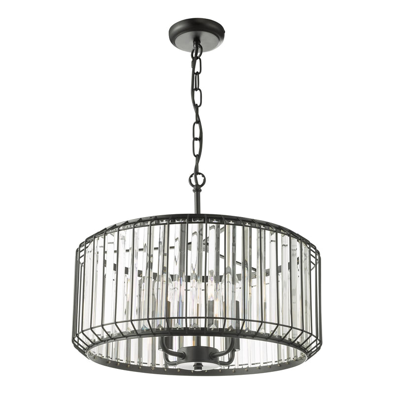 Dar Lighting Naeva 4 Light Pendant Satin Black Crystal • NAE0422