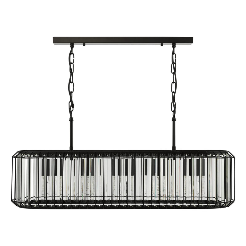 Dar Lighting Naeva 5 Light Pendant Matt Black and Crystal • NAE0522