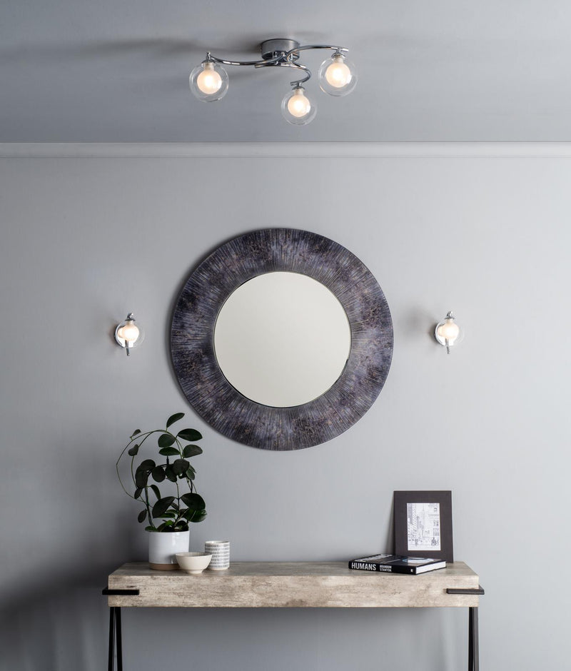 Dar Lighting Nakita Wall Light Polished Chrome With Clear/Opal Glass • NAK0750-04