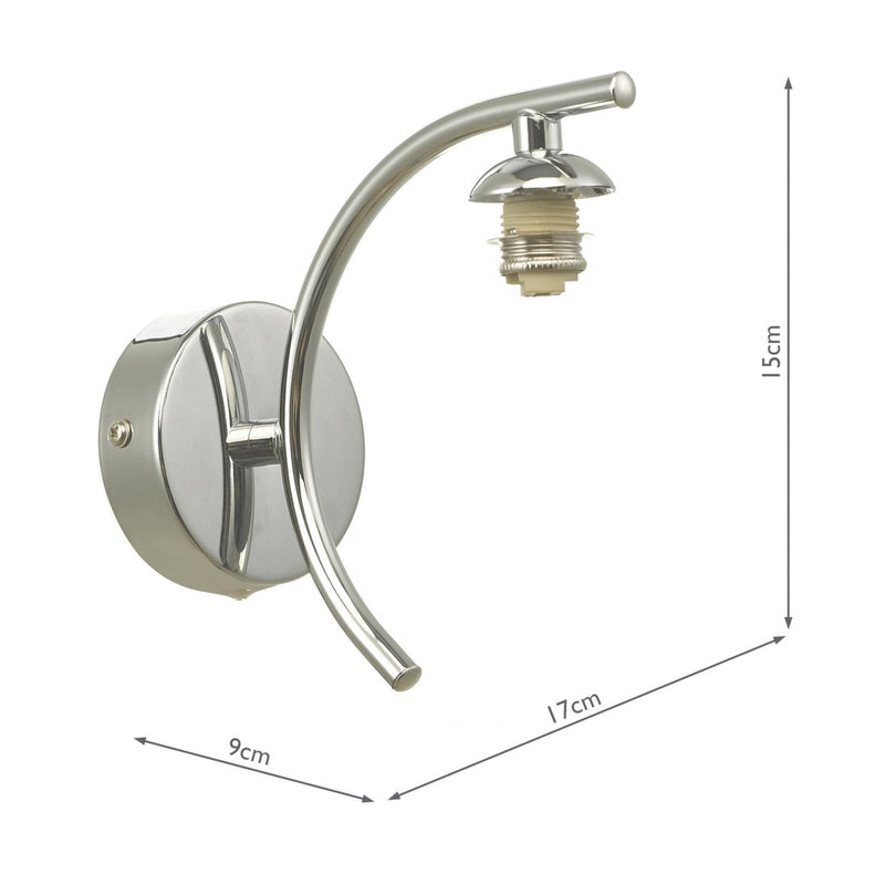 Dar Lighting Nakita Wall Light Polished Chrome Bracket Only  • NAK0750-F