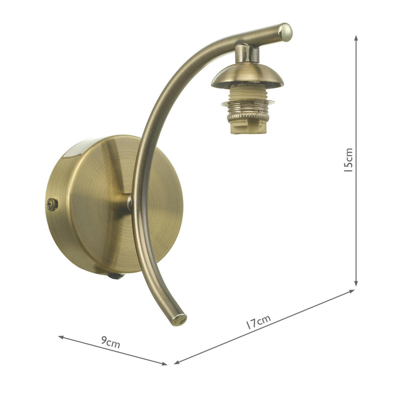 Dar Lighting Nakita Wall Light Antique Brass Bracket Only • NAK0775-F