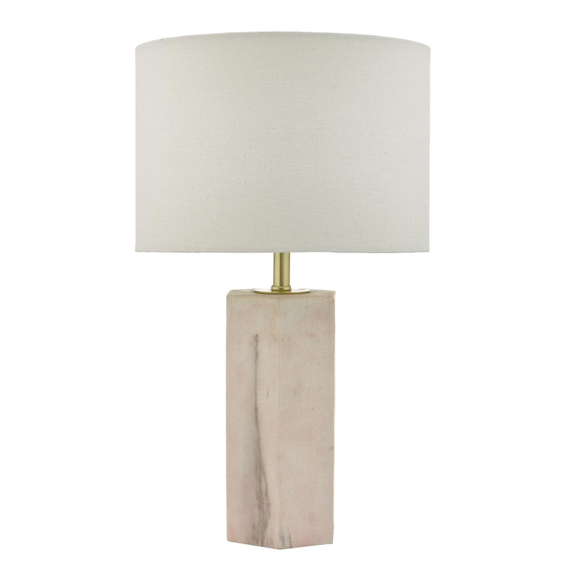 Dar Lighting Nalani Table Lamp Pink Marble Effect With Shade • NAL4203