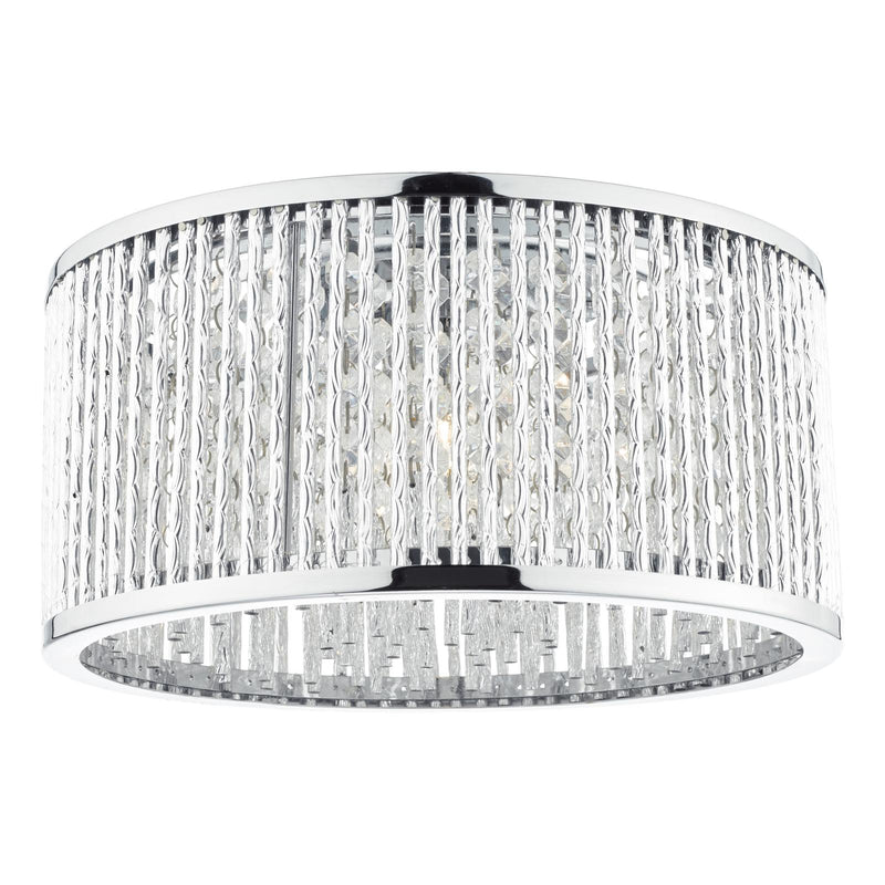 Dar Lighting Nantes 3 Light Flush Polished Chrome Alum • NAN5368