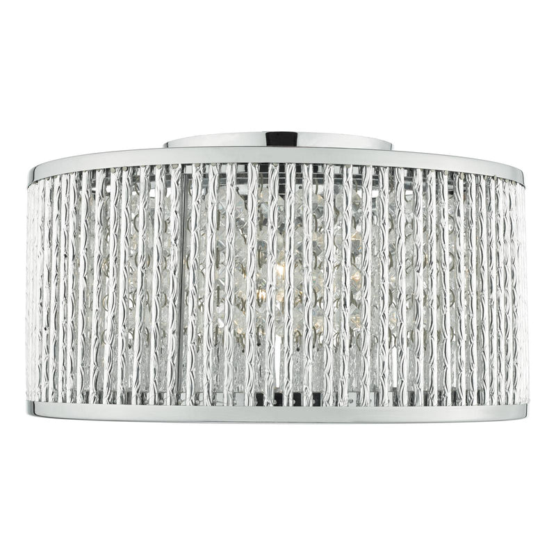 Dar Lighting Nantes 3 Light Flush Polished Chrome Alum • NAN5368