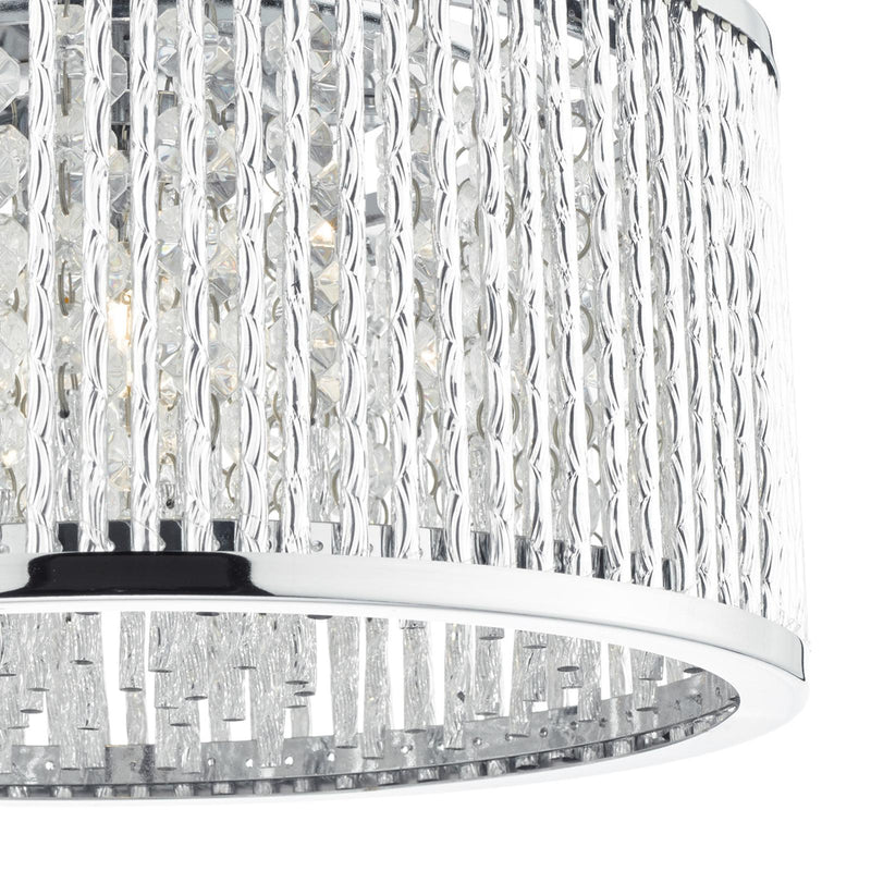 Dar Lighting Nantes 3 Light Flush Polished Chrome Alum • NAN5368