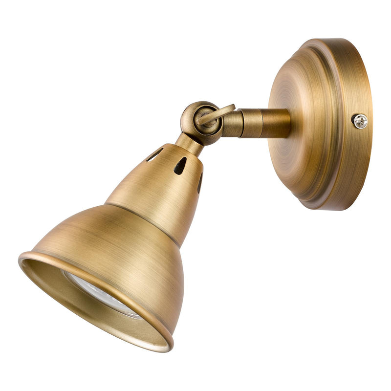 Dar Lighting Nathaniel Single Wall Spotlight Aged Brass • NAT0742