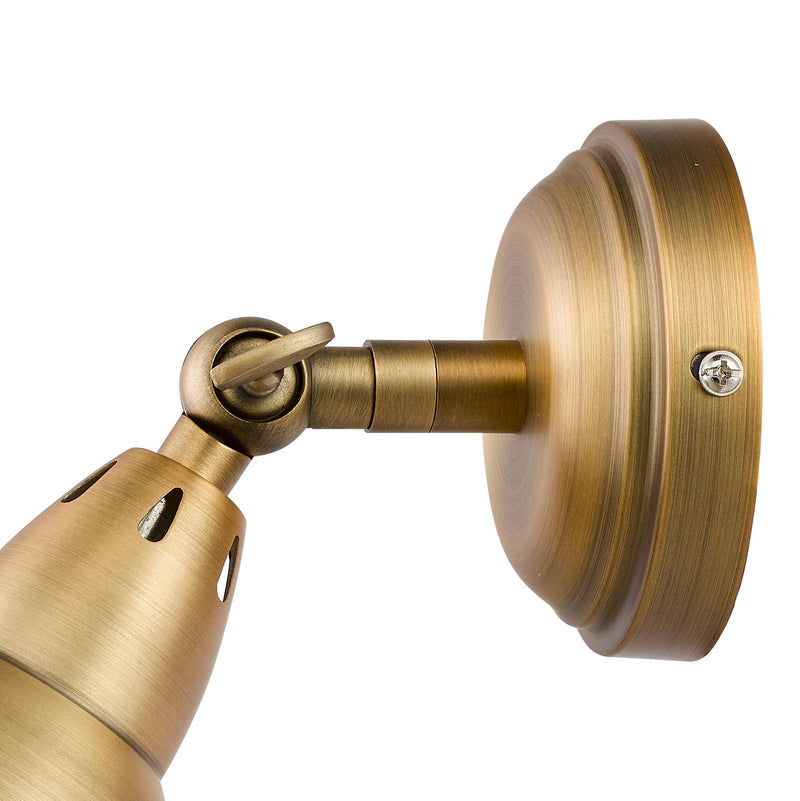 Dar Lighting Nathaniel Single Wall Spotlight Aged Brass • NAT0742