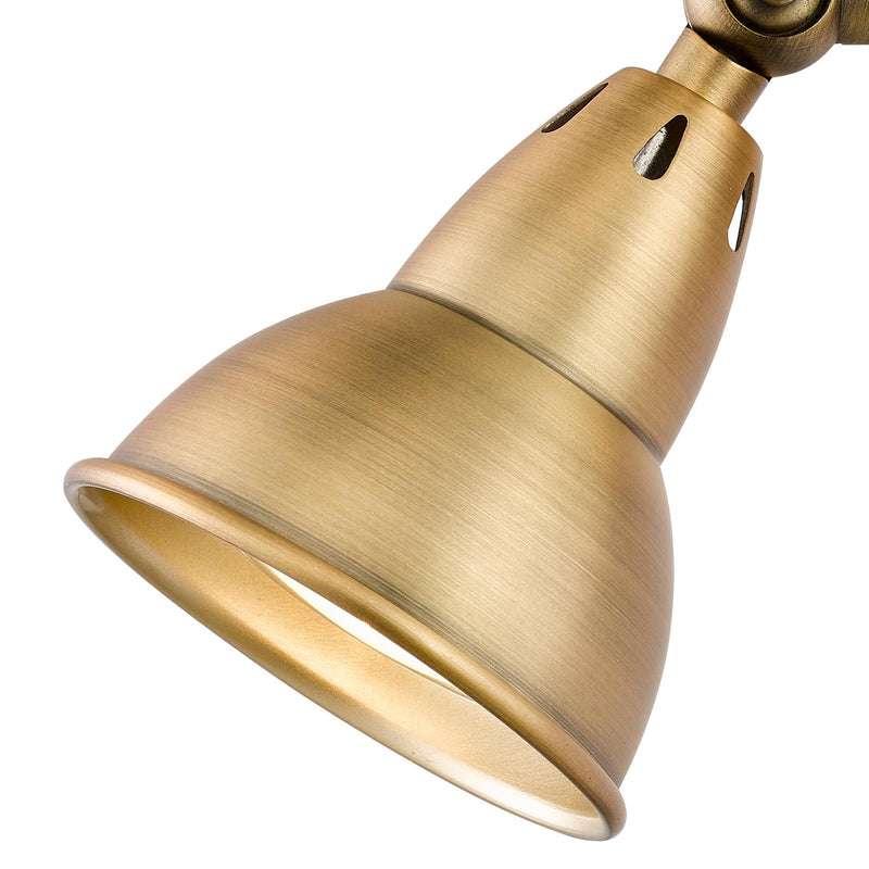 Dar Lighting Nathaniel Single Wall Spotlight Aged Brass • NAT0742