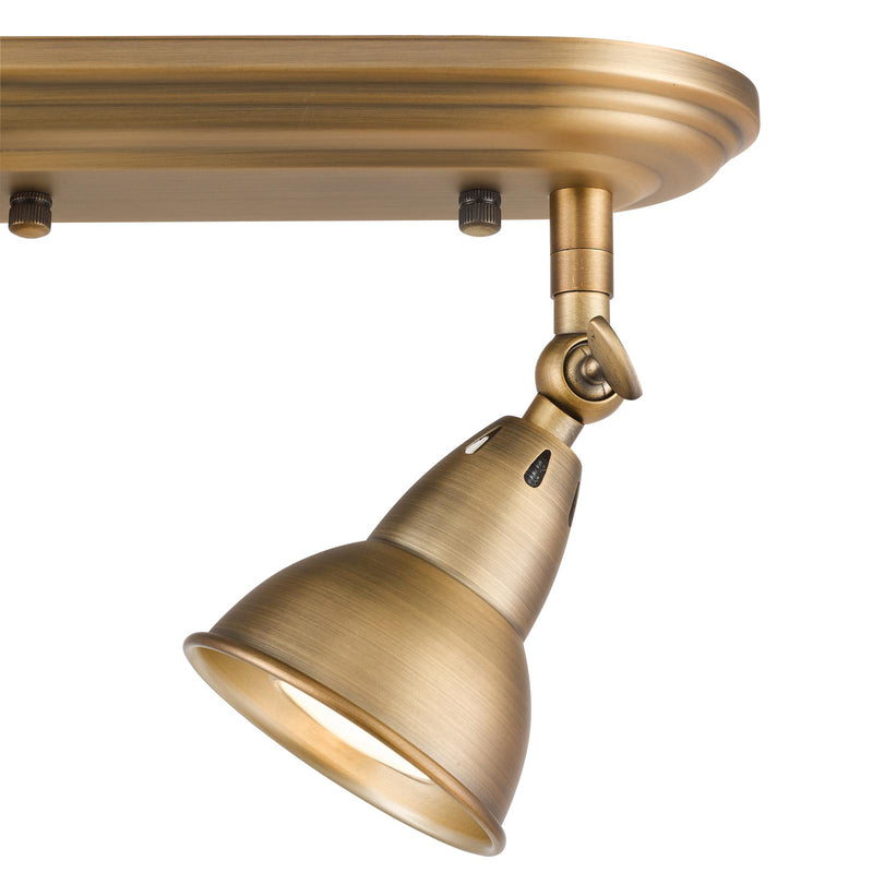 Dar Lighting Nathaniel 2 Light Plate Spotlight Aged Brass • NAT7542