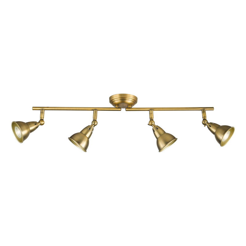 Dar Lighting Nathaniel 4 Light Bar Spotlight Aged Brass • NAT8442