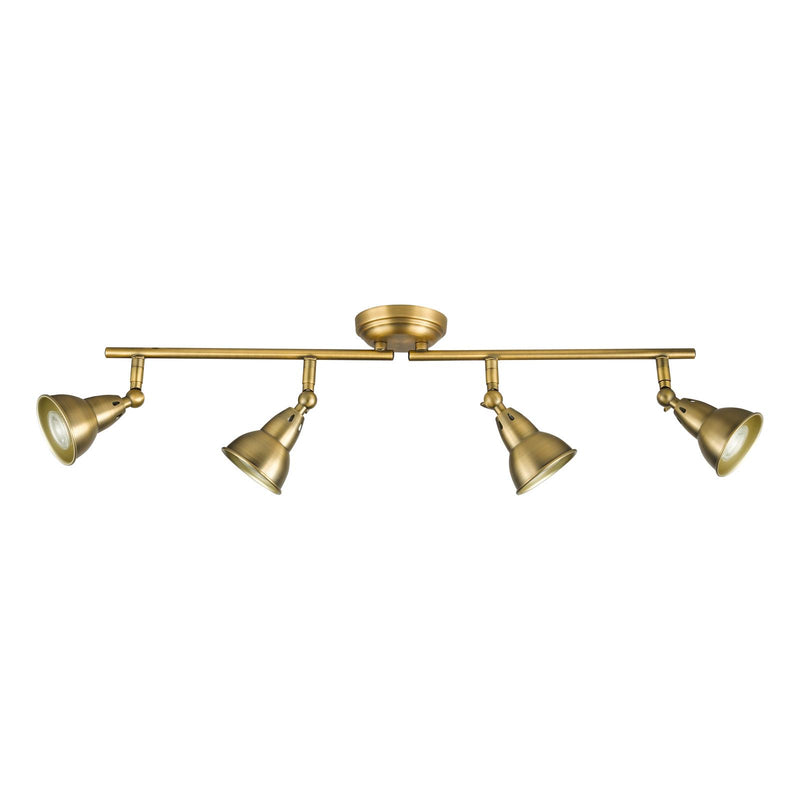 Dar Lighting Nathaniel 4 Light Bar Spotlight Aged Brass • NAT8442