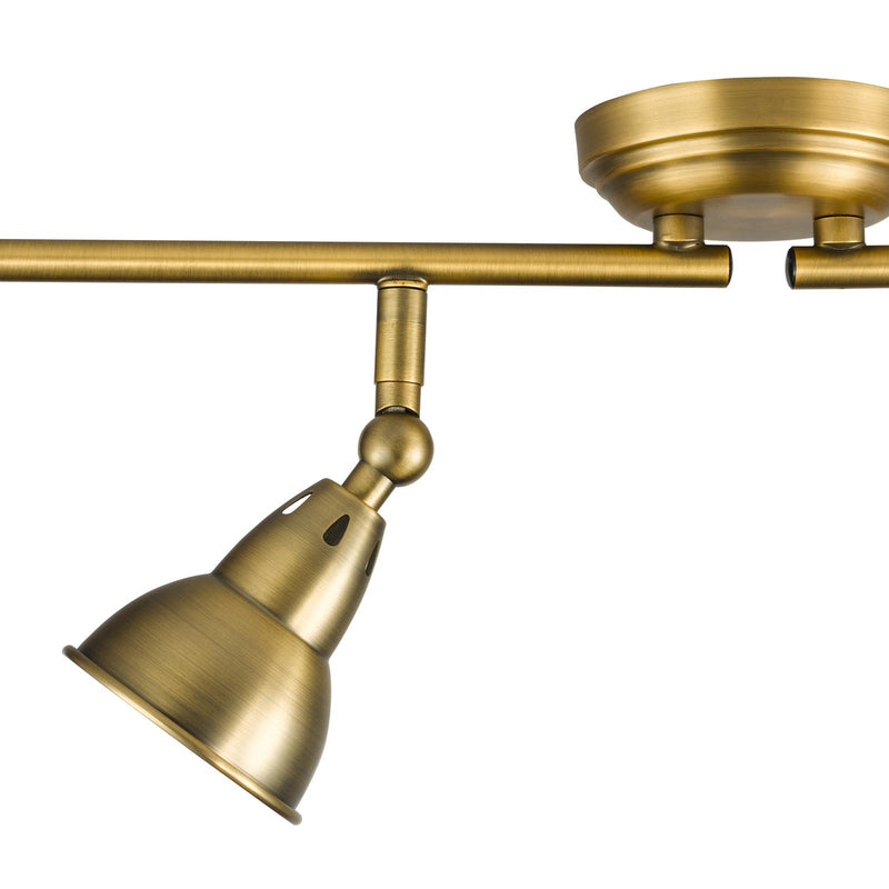 Dar Lighting Nathaniel 4 Light Bar Spotlight Aged Brass • NAT8442