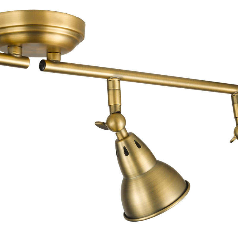 Dar Lighting Nathaniel 4 Light Bar Spotlight Aged Brass • NAT8442