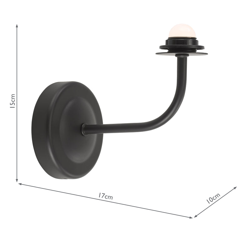 Dar Lighting Navarro Rechargeable Wall Light Matt Black Bracket Only LED • NAV0722