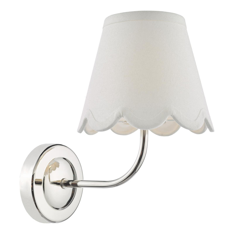 Dar Lighting Navarro Rechargeable Wall Light Polished Nickel With Shade LED • NAV0738-NER262