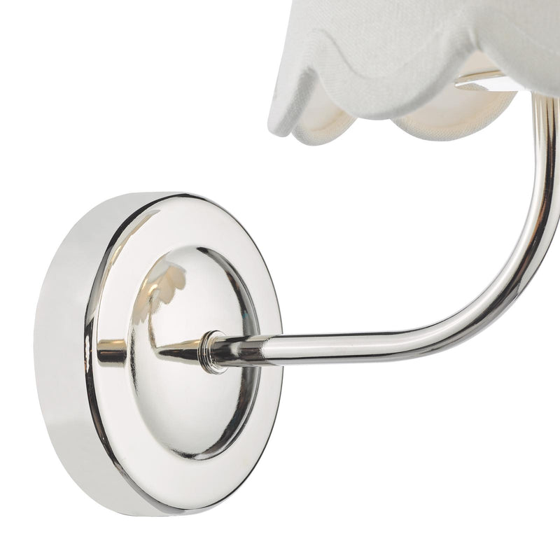 Dar Lighting Navarro Rechargeable Wall Light Polished Nickel With Shade LED • NAV0738-NER262