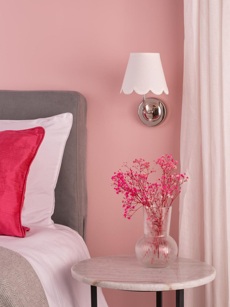 Dar Lighting Navarro Rechargeable Wall Light Polished Nickel With Shade LED • NAV0738-NER262