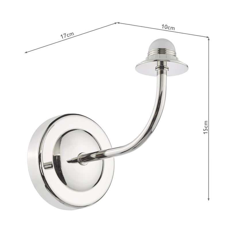 Dar Lighting Navarro Rechargeable Wall Light Polished Nickel Bracket Only LED • NAV0738